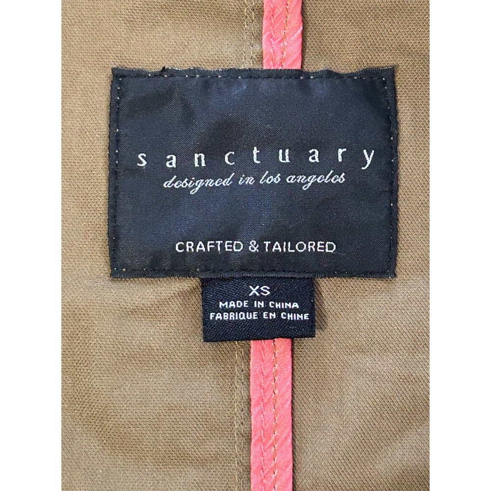 Sanctuary Utility Jacket Women XS Tan Long Sleeve Vented Outdoor Snap Inside Zip - Picture 3 of 13